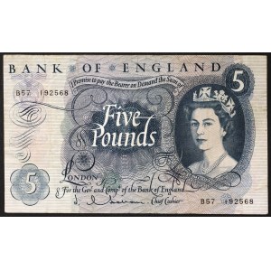 Veľká Británia, kráľovstvo, Alžbeta II (1952-2022), 5 libier 1963-66