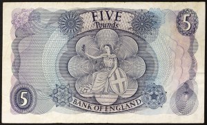 Wielka Brytania, Królestwo, Elżbieta II (1952-2022), 5 funtów 1963-66