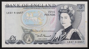 Gran Bretagna, Regno, Elisabetta II (1952-2022), 5 sterline 1971-91