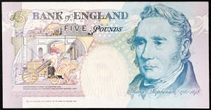 Gran Bretagna, Regno, Elisabetta II (1952-2022), 5 sterline 1991-98