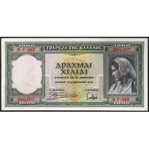 Grèce, Royaume, Georges II (1935-1944), 1.000 Drachmes 01/01/1939