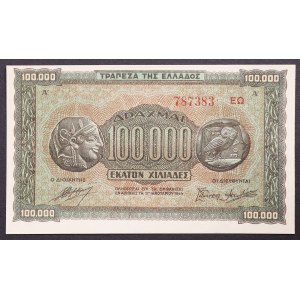 Řecko, království, okupace Osou ( 1941-1944), 100.000 drachmai 21/01/1944