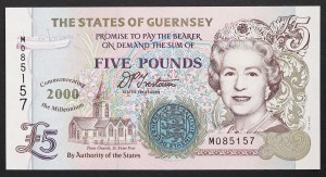 Guernsey, britská závislá krajina, 5 libier n.d. (2000)