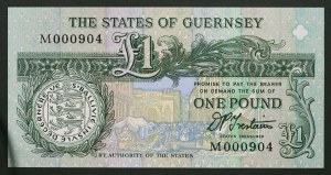 Guernsey, britské závislé území, 1 libra b.d. (1991)