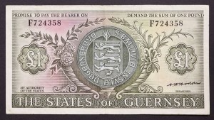 Guernsey, britské závislé územie, 1 libra b.d. (1969-75)