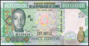 Gwinea, Republika (od 1958), 10.000 franków 2007