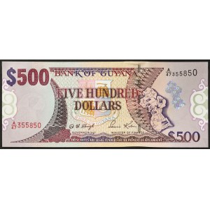 Gujana, Republika (od 1966 r.), 500 dolarów 2002 r.