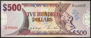 Gujana, Republika (od 1966 r.), 500 dolarów 2002 r.