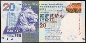 Hongkong, osobitná administratívna oblasť Číny (od roku 1997), 20 dolárov 01/01/2010