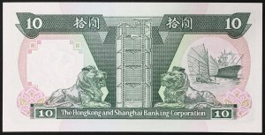 Hong Kong, colonia britannica (1842-1997), 10 dollari 1989