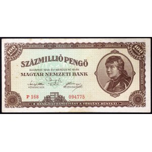 Maďarsko, republika, první republika (1946-1949), 100.000.000 Milpengo 18/03/1946