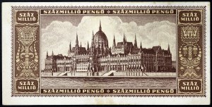 Hungary, Republic, First Republic (1946-1949), 100.000.000 Milpengo 18/03/1946