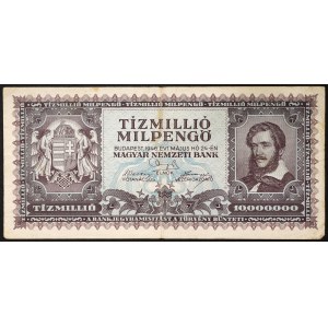 Hungary, Republic, First Republic (1946-1949), 10.000.000 Milpengo 24/05/1946