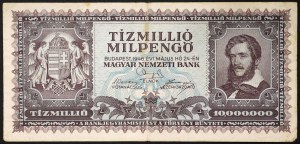 Hongrie, République, Première République (1946-1949), 10.000.000 Milpengo 24/05/1946