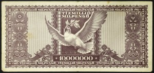 Hungary, Republic, First Republic (1946-1949), 10.000.000 Milpengo 24/05/1946