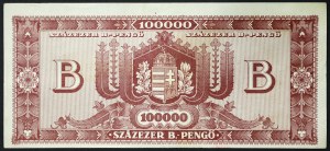Hongrie, République, Première République (1946-1949), 100.000 Milpengo 03/06/1946