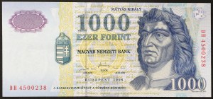 Hungary, Republic, Second Republic (1989-date), 1.000 Forint 1998