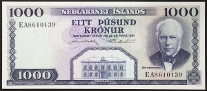 Island, království, republika (1944-data), 1 000 korun 1961