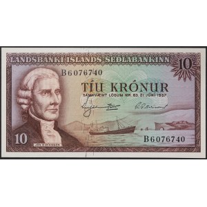 Iceland, Kingdom, Republic (1944-date), 10 Kronur 21/06/1957