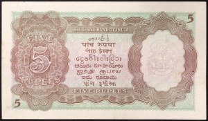 India, Britská India, George VI (1936-1949), 5 rupií b.d. (1937)