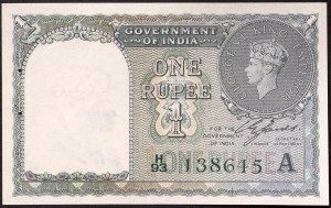 India, British India, George VI (1936-1949), 1 Rupee 23/04/1905