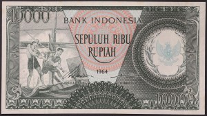 Indonésie, republika (1949-data), 10 000 rupií 1964