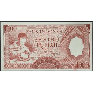 Indonésie, republika (1949-data), 1 000 rupií 1958
