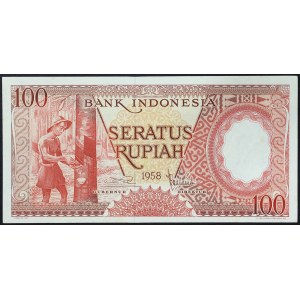 Indonésie, republika (1949-data), 100 rupií 1958
