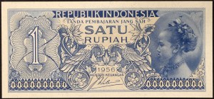 Indonésie, republika (1949-data), 1 rupie 1956