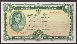 Ireland, Republic (1921-date), 1 Pound 30/09/1976