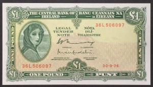 Írsko, Republika (1921-dátum), 1 libra 30/09/1976