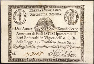 Italian States, Rome (Papal State), First Roman Republic (1798-1799), 8 Paoli 1798
