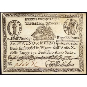 Italian States, Rome (Papal State), First Roman Republic (1798-1799), 1,5 Paoli 1798