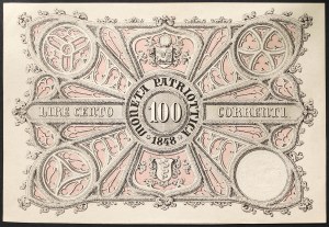 Talianske štáty, Benátky, Dočasná vláda Benátok (1848-1849), 100 Lire 1848