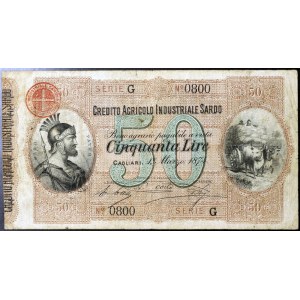 Italien, Königreich Italien, Vittorio Emanuele II (1861-1878), 50 Lire 1/3/1874