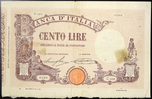 Italy, Kingdom of Italy, Vittorio Emanuele III (1900-1946), 100 Lire 05/08/1925