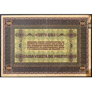 Italy, Austrian Occupation, Cassa Veneta dei Prestiti, Buono di cassa da 100 Lire 02/01/1918