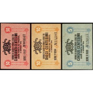 Italy, Austrian Occupation, Cassa Veneta dei Prestiti, Lot 3 pcs.