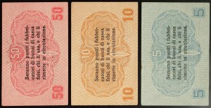 Italy, Austrian Occupation, Cassa Veneta dei Prestiti, Lot 3 pcs.