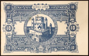 Włochy, Królestwo Włoch, Monetazione di Emergenza del Comune di Udine, 10 Lire 12/03/1918