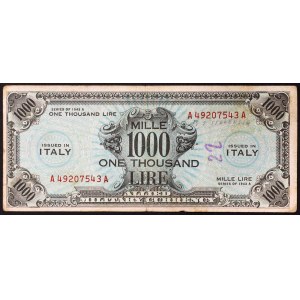 Italy, AM-Lire (Allied Military Currency), 1.000 Lire 1943-45