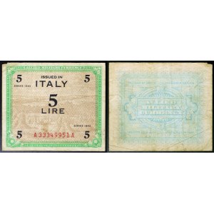 Italia, AM-Lire (moneta militare alleata), Lotto 2 pezzi.