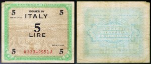 Italia, AM-Lire (moneta militare alleata), Lotto 2 pezzi.