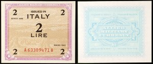 Italia, AM-Lire (moneta militare alleata), Lotto 2 pezzi.