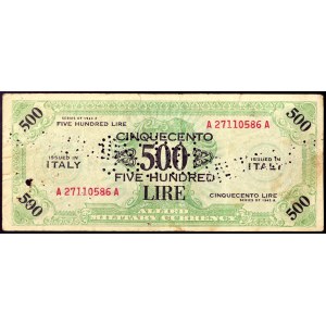 Taliansko, AM-Lire (Allied Military Currency), 500 Lire FALSO D'EPOCA 1943-45