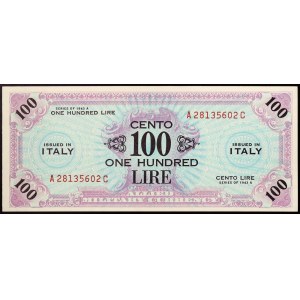 Italien, AM-Lire (Alliierte Militärwährung), 100 Lire 1943-45