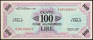 Italia, AM-Lire (moneta militare alleata), 100 Lire 1943-45