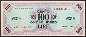 Itálie, AM-Lire (Allied Military Currency), 100 Lire 1943-45