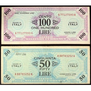 Taliansko, AM-Lire (Allied Military Currency), Lot 2 pcs.