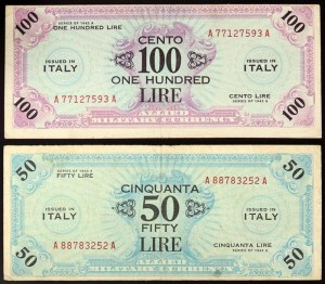Włochy, AM-Lire (aliancka waluta wojskowa), 2 szt.